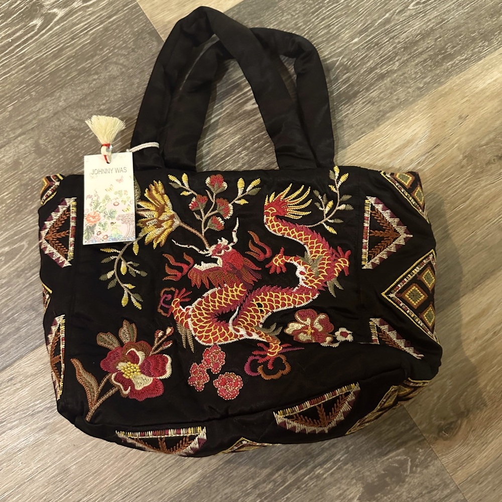 NWT-JOHNNY WAS LILITH QUILTED SATIN TOTE